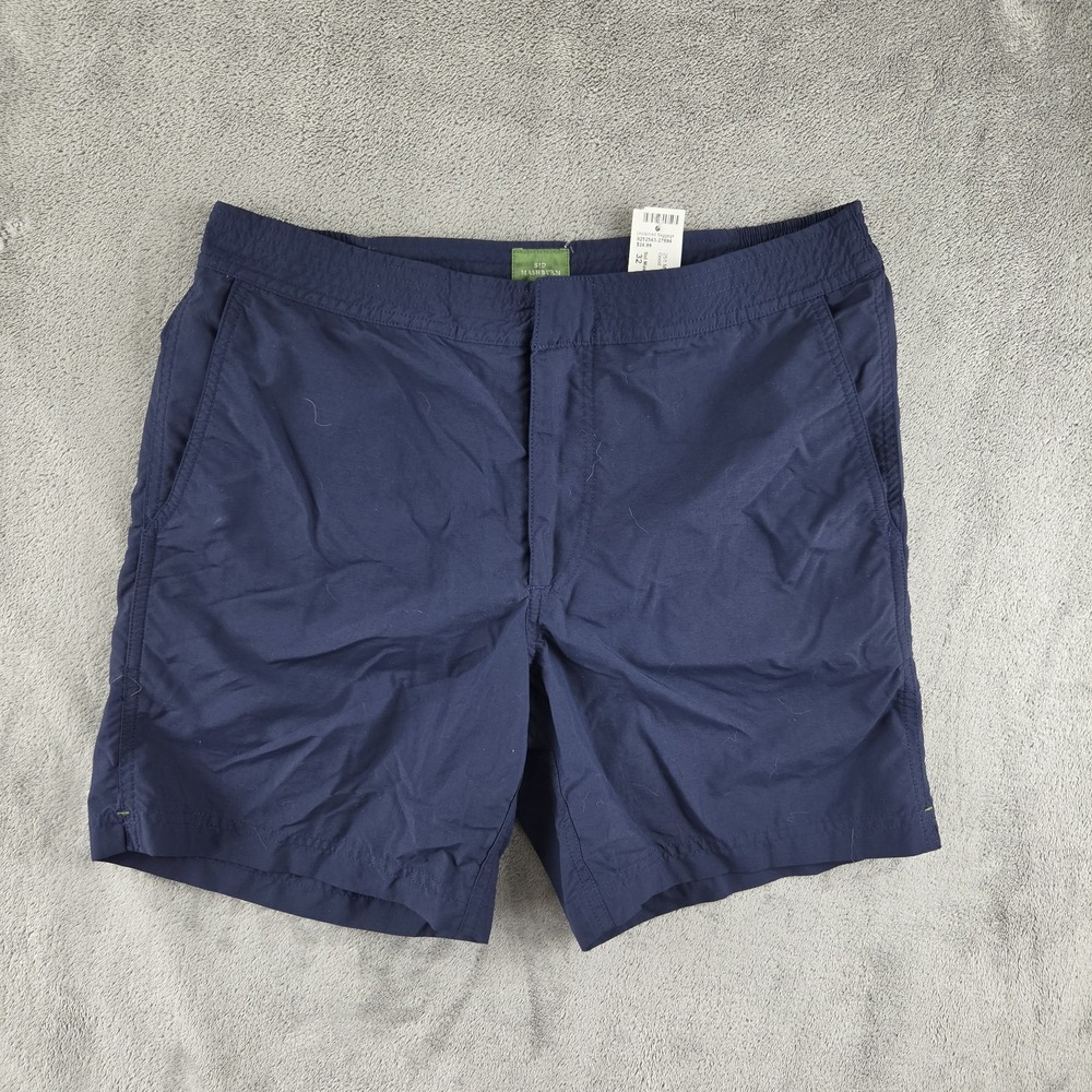 NWOT Sid Mashburn Swim Trunks Mens 32(30) Navy Nylon Zip Front Preppy Summer